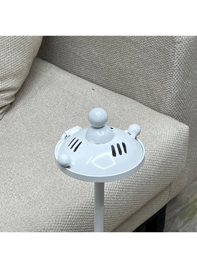 متجر نايس مبخرة استقبال حديد طويلة، لون أبيض ناصع، حامل بخور مودرن بارتفاع مثالي للمداخل والمجالس. - Image 2